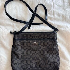 Coach Dark Gray Signature Crossbody Bag